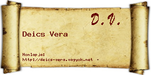 Deics Vera névjegykártya